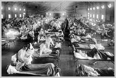 The 1918 Spanish Flu pandemic filled hospital wards